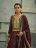Maroon Floral Printed Synthetic Salwar Suit - Diadem