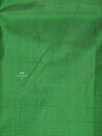 Green Pure Kanchipuram Bridal Silk Saree with Plain Body Design with Zari Border - Diadem