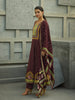 Maroon Floral Printed Synthetic Salwar Suit - Diadem