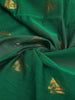 Green Silk Cotton Saree with Geometric Floral Design on the Body with Contrast Border - Diadem
