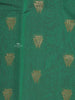 Green Silk Cotton Saree with Geometric Floral Design on the Body with Contrast Border - Diadem