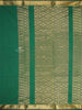 Green Silk Cotton Saree with Geometric Floral Design on the Body with Contrast Border - Diadem
