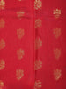 Maroon Silk Cotton Saree with Floral Design on the Body with Ikat Designed Border
