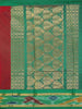 Maroon Silk Cotton Saree with Floral Design on the Body with Ikat Designed Border