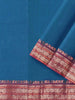 Peacock Blue Kanchi Cotton Saree with Plain Thread Butta on the body and Zari Border