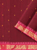 Maroon Kanchi Cotton Saree with Thread Butta and Zari Border