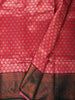 Pink Art Silk Saree with Grid Flower Design on the Body with Contrast Designed Border - Diadem