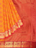 Orange Art Silk Saree With Floral Motif On the Body with Contrast Zari Border