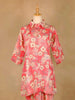 Pink Salwar Suit with Floral Prints and 3/4 Sleeve