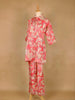 Pink Salwar Suit with Floral Prints and 3/4 Sleeve