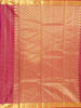 Maroon Pure Kanchipuram Bridal Silk Saree with Stripes and Flower Design on the Body with Zari Border