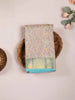 Light Yellow Pure Kanchipuram Bridal Silk Saree with Paisley Motif on the body and Contrast Zari Border