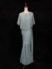 Mint Chiffon Ready to Wear Saree with Designer Blouse & Overcoat