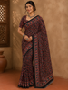 Rust Red Ajrakh Printed Design Cotton Casual Wear Saree