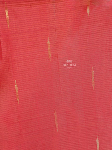 Red Soft Silk Saree with Zari Butta Design on the Body with Contrast Border - Diadem