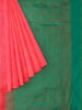 Pink Silk Saree with Zari Butta on the body and without Border