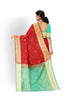 Red Silk Saree with Zari Butta on the Body and Contrast Zari Border