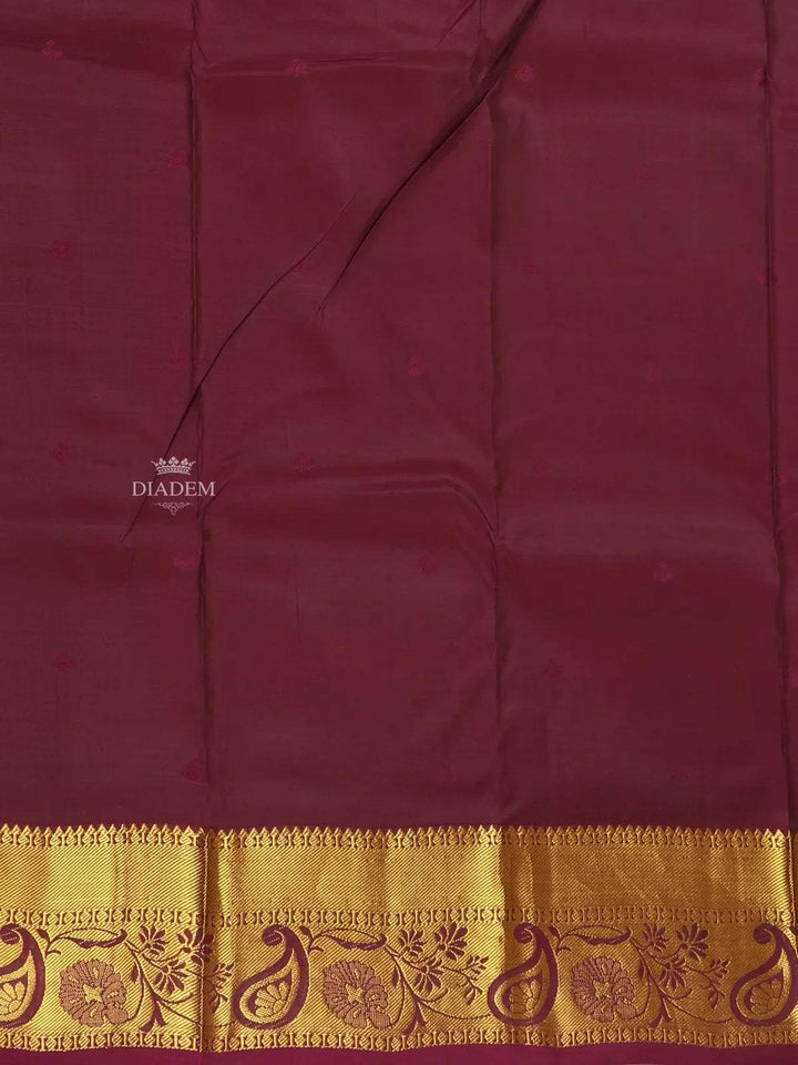 Light Pink Pure Kanchipuram Silk Saree with Floral Design with Designed Zari Border - Diadem