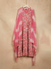 Pink Straight Cut Salwar Suit Adorned with Sequins and Floral Design with Dupatta - Diadem