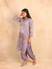 Lavender Straight Cut Salwar Suit for women Adorned with Floral Prints - Diadem