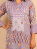 Lavender Straight Cut Salwar Suit for women Adorned with Floral Prints - Diadem