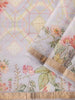 Light Blue Organza Silk  Saree with Floral Prints on the body and Zari Border