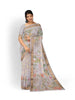 Light Blue Organza Silk  Saree with Floral Prints on the body and Zari Border