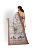 Light Blue Organza Saree with Floral Thread work on the body and Printed Border - Diadem