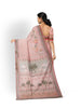 Light Peach Organza Saree with Floral Thread work on the body and Printed Border - Diadem