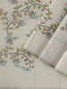 Light Green Organza Silk Saree with Floral Prints on the body and Embroidery Border - Diadem