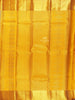 Blue Grey Pure Kanchipuram Bridal Silk Saree with Zari Brocade on the body and Contrast Zari Border - Diadem