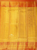 Mustard Pure Kanchipuram Bridal Silk Saree with Floral Motif on the body and Contrast Zari Border - Diadem