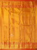 Mustard Pure Kanchipuram Bridal Silk Saree with Floral Motif on the body and Contrast Zari Border - Diadem
