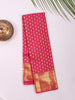 Red Pure Kanchipuram Bridal Silk Saree with Floral Motif on the body and Zari Border - Diadem