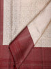 White Pure Kanchipuram Bridal Silk Saree with Floral and Vines Design on the Body with Korvai Border