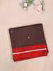 Dark Brown Organza Saree with Floral Designs on the Body and Paired with  Designer Blouse