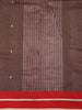 Dark Brown Organza Saree with Floral Designs on the Body and Paired with  Designer Blouse