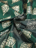Green Banarasi Saree with Zari Butta on the Body with Zari Border - Diadem