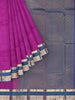 Purple Kanchipuram Pattu Saree with Zari Butta on the body and Contrast Zari Border