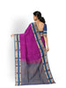 Purple Kanchipuram Pattu Saree with Zari Butta on the body and Contrast Zari Border