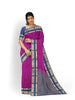 Purple Kanchipuram Pattu Saree with Zari Butta on the body and Contrast Zari Border