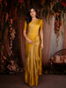 Golden Yellow Diamond Motif Woven Kanchipuram Tissue Silk Saree