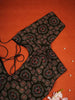 Dark Brown Cotton Readymade Blouse adorned with Floral Geometric Design - Diadem