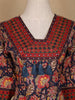 Navy Blue Floral Design Printed Cotton Salwar Suit - Diadem