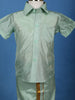 Mint Green Silk Dhoti With Matching Half Sleeve Shirt - Diadem