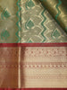 Green with Golden Sheen  Floral Design Semi Tissue Silk Saree