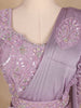 Lavender Embroidery Lyrca Ready To Wear Saree with Designer Blouse