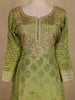 Light Green Geometric Design Semi Silk Palazzo Salwar Suit with Dupatta