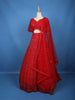 Red Sequins Embroidered Net Lehenga for Bridesmaids