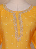 Mustard Yellow Embroidered Polka Dot Straight Cut Salwar Suit